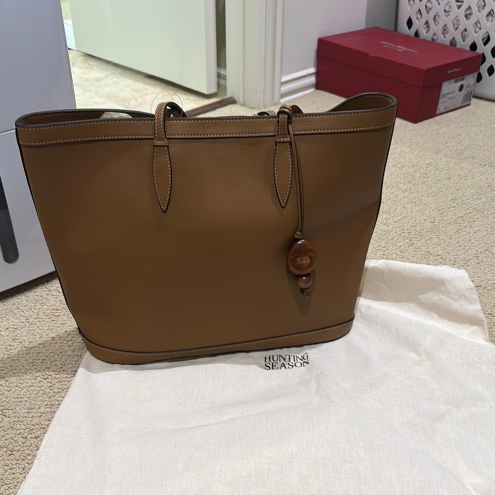 Hunting Season Brown Leather Tote Bag